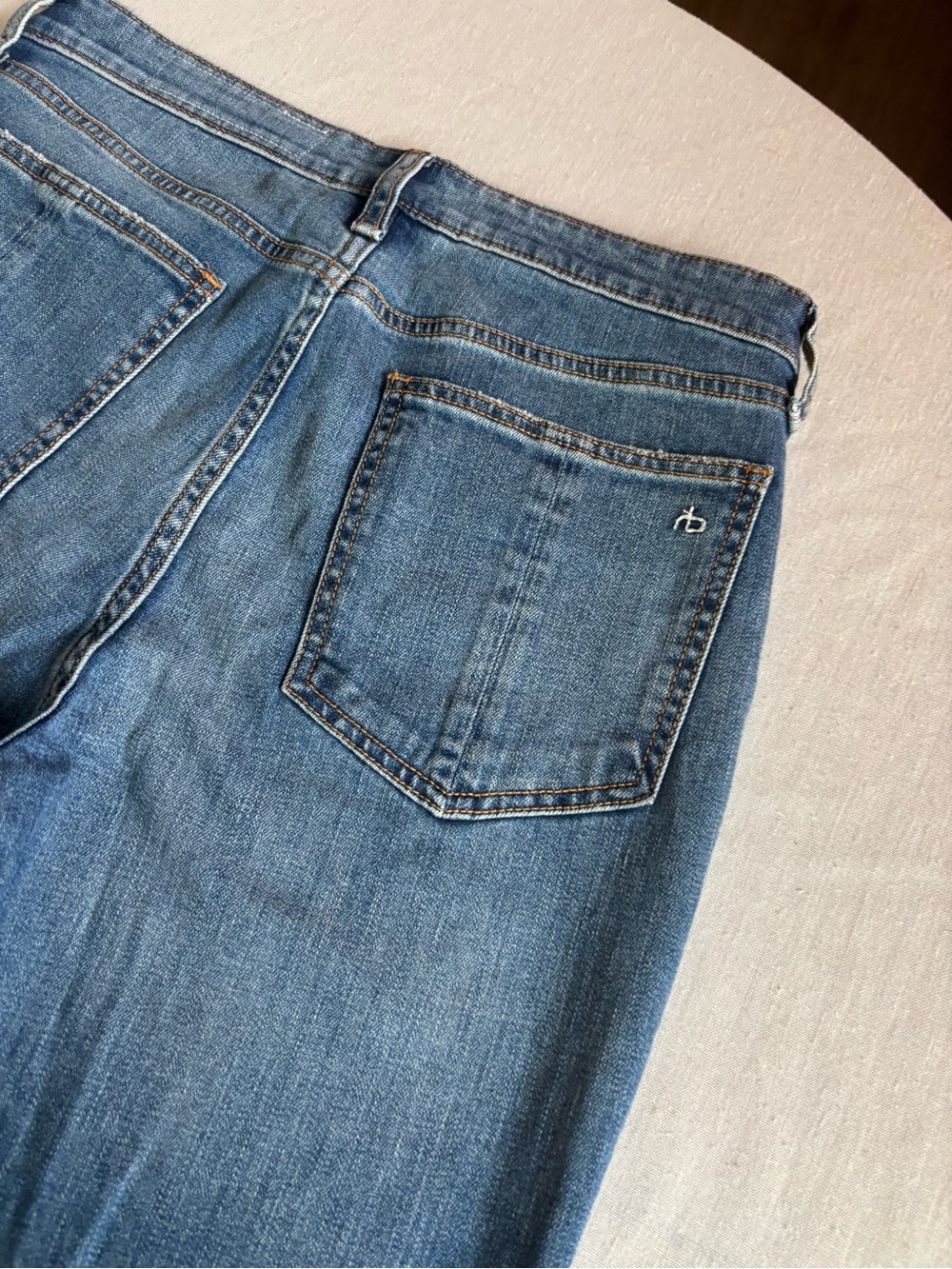 Rag & Bone Nina High Rise Flare Jeans Clean Mick Wash Size 30 Full Length Denim - Picture 8 of 12